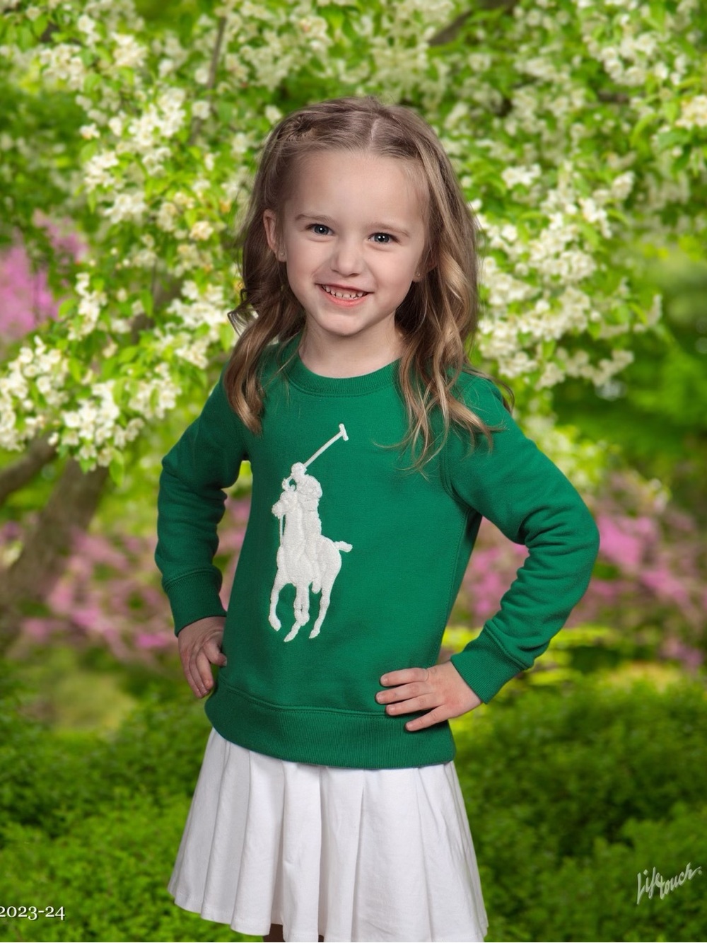 Ralph Lauren Green Sweatshirt Dress with White Pony - Picture 3 of 3